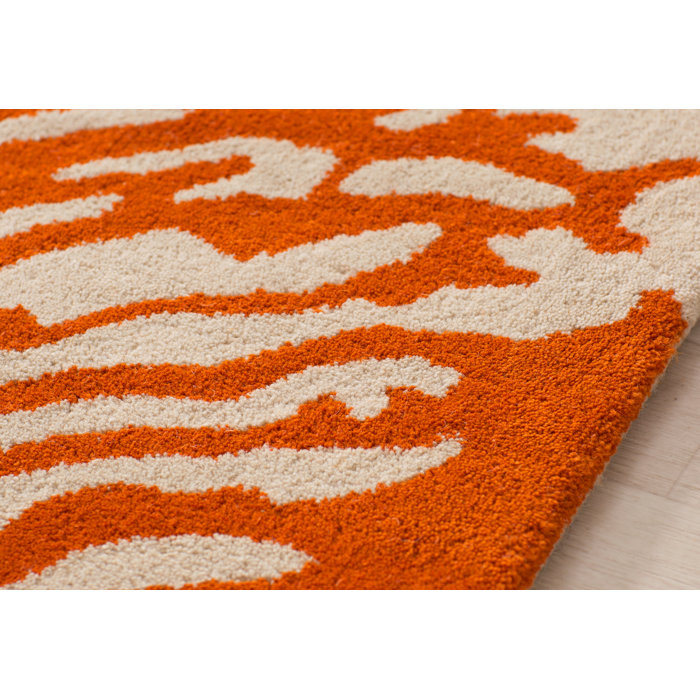 Highland Dunes Wimborne Handmade Wool Beige / Terracotta Rug & Reviews